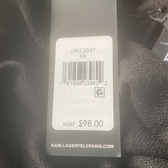 KARLLAGERFELD LADIES SHAWL ONE SIZE BLACK - Picture 7 of 7